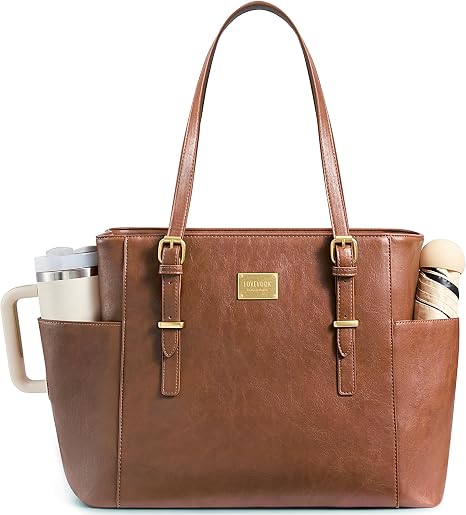 Country Leather Vintage Leather Laptop Tote Bag for Women – 15.6" Professional Work & Office Bag