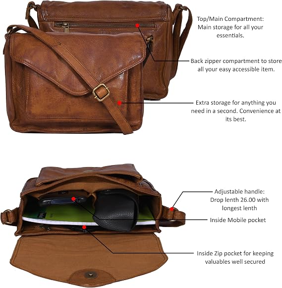 Country Leather Genuine Leather Crossbody Bag for Women – Stylish Shoulder Purse